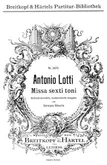 Partition complète, Missa sexti toni, E♭ major, Lotti, Antonio