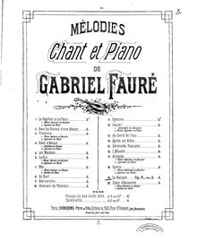 Partition complète, 3 chansons, Op. 8, Fauré, Gabriel par Gabriel Fauré