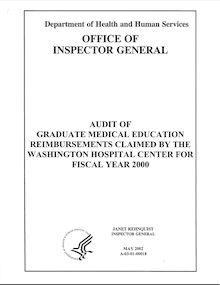 Audit of Graduate Medical Education Reimbursements Claimed by the Washington Hospital Center for Fiscal