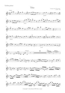 Partition violon, Trio a violon, Hautb e Basso, Brescianello, Giuseppe Antonio