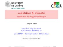 Compilateurs & Interprètes - Implantation des langages informatiques