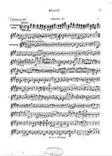 Partition violon I , partie, Rondino on a Theme of Auber pour Piano quintette, Op.127