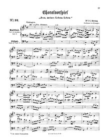 Partition complète, Choralvorspiel  Jesu, meines Lebens Leben , Herzog, Johann Georg