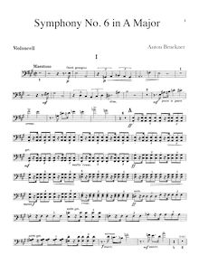 Partition violoncelles, Symphony No.6 en A major, A major, Bruckner, Anton
