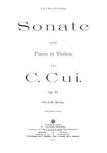 Partition Title page, violon Sonata, Sonate pour piano et violon