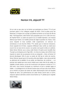 Norton V4, objectif TT