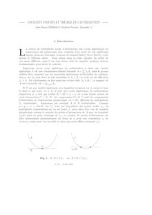 COURANTS POSITIFS ET THEORIE DE L INTERSECTION Jean Pierre DEMAILLY Institut Fourier Grenoble
