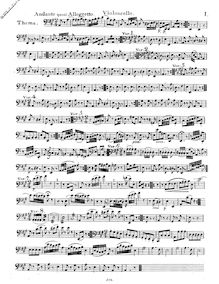 Partition violoncelle, Thème varie, pour le violon accompagnés d’un second violon & violoncelle