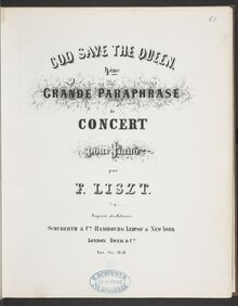 Partition God Save pour reine, Collection of Liszt editions, Volume 13
