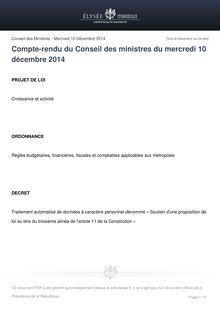 Loi Macron - Compte-rendu du Conseil des Ministres