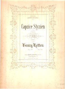 Partition complète, Caprice Styrien, Op.107, Ketten, Henry