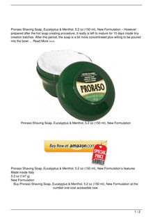 Proraso, Shaving, Soap, Eucalyptus, amp, Menthol, 5.2, oz, 150, ml, New, Formulation, Beauty, Review