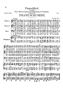 Partition complète, Punschlied, D.277, On Drinking Punch, Schubert, Franz