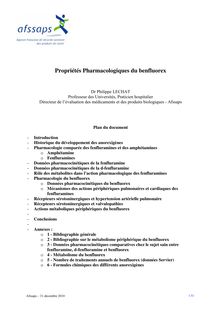 Précisions de l’Afssaps : Médiator® chlorhydrate de benfluorex : Propriétés pharmacologiques 31/12/2010