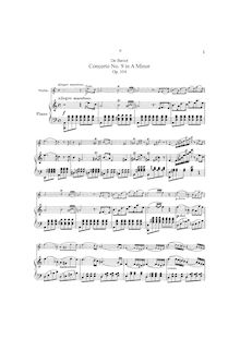Partition de piano et partition de violon, violon Concerto No.9