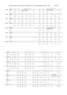 Partition complète, Psalm No.100, Pachelbel, Johann