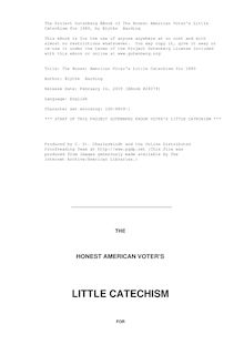 The Honest American Voter s Little Catechism for 1880