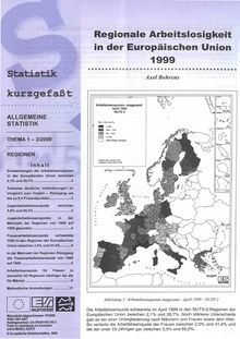 Statistik kurzgefaßt. Allgemeine Statistik Nr. 3/2000. Regionale Arbeitslosigkeit in der Europäischen Union 1999