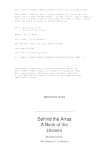 Behind the Arras - A Book of the Unseen