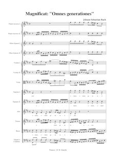 Partition Omnes Generationes (chœur SSATB), Magnificat, D major