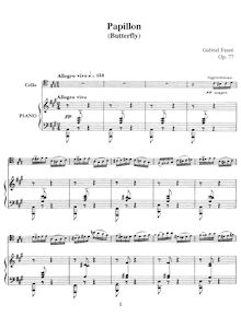 Partition complète et solo , partie, Papillon, Op. 77