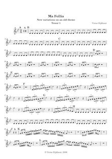 Partition ténor 1, Ma Follia, La Folia: New Variations on an Old Theme