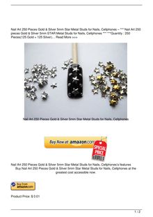 Nail Art 250 Pieces Gold amp Silver 5mm Star Metal Studs for Nails Cellphones Beauty Review