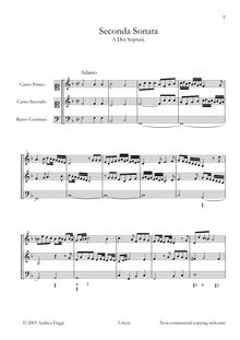 Partition complète, Seconda Sonata A Doi Soprani, Castello, Dario