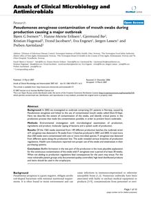 Pseudomonas aeruginosacontamination of mouth swabs during production causing a major outbreak