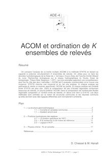 ACOM et ordination de K ensembles de relevés