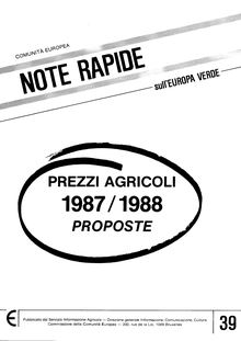 Prezzi agricoli 1987-1988