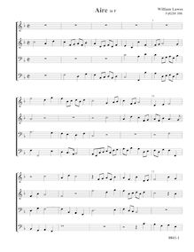 Partition Aire, VdGS No.306 - partition complète (Tr Tr B B), Airs et Fantasia pour 4 violes de gambe