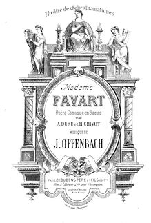 Partition complète, Madame Favart, Opéra comique en trois actes