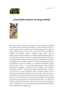 Louis Bulle entame un long combat