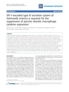 SPI-1-encoded type III secretion system of Salmonella entericais required for the suppression of porcine alveolar macrophage cytokine expression