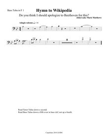 Partition basse Tuba 1 (F), Hymn to Wikipedia, D major, Matthews, John-Luke Mark