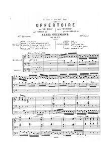Partition , Offertoire sur O Filii, L Organiste Pratique, Guilmant, Alexandre