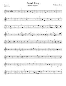 Partition viole de gambe aigue 1, Cantiones Sacrae I, Liber primus sacrarum cantionum par William Byrd