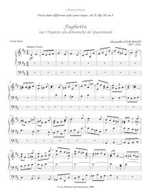 Partition , Fughetta sur l’hymne du dimanche de Quasimodo, Pièces dans différents styles, Opp.15-20, 24-25, 33, 40, 44-45, 69-72, 74-75