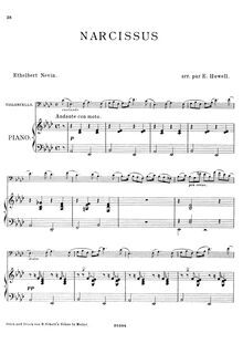 Partition violoncelle et partition de piano, partition de violoncelle, Water Scenes, Op.13