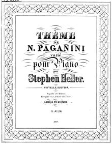 Partition complète, Thème de N.Paganini varié, Op.1, Heller, Stephen par Stephen Heller