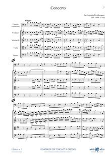 Partition complète, basson Concerto en C major, C, Reichenauer, Antonín