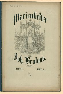 Partition complète, Marienlieder, Songs for Mary, Brahms, Johannes