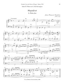 Partition Magnificat - , Plein Jeu, Premier livre de Pièces d Orgue par Jean-François Dandrieu