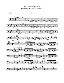 Partition Basses, Symphony No.2, Antar (Антар), Rimsky-Korsakov, Nikolay