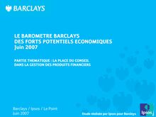 Etude Barclays Ipsos Le Point juin 2007