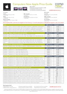 CompNow Apple Price List PDF - Computers Now Apple Price Guide