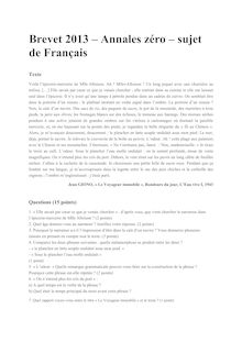 Brevet 2013 Francais Annales zero