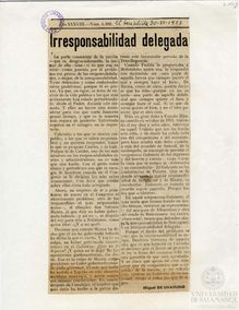 Irresponsabilidad delegada - número 1923 publicado 30 Junio 1923