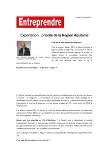 Exportation : priorité de la Région Aquitaine